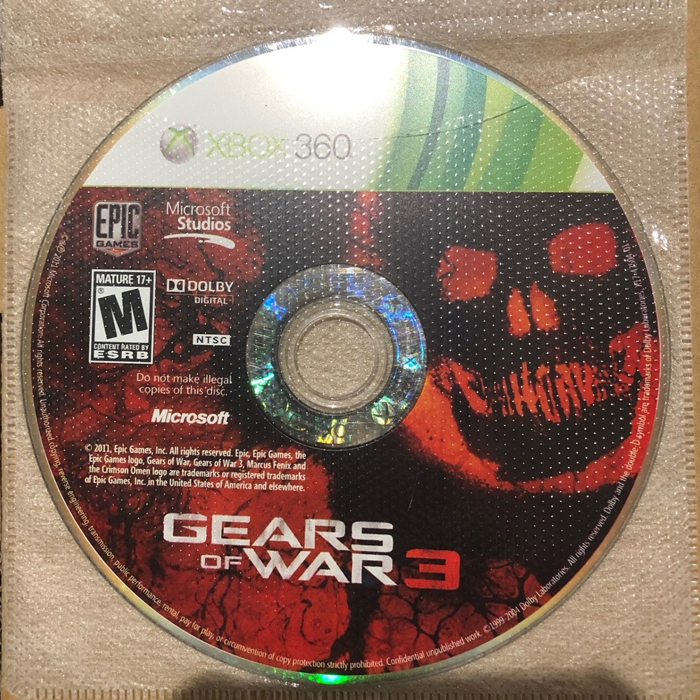 3/$40 Gears of War 3 for Xbox 360 - Disc Only